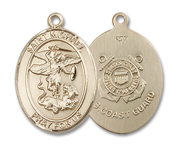 Extel Oval Medium 14kt Gold Filled St Michael Medal USA