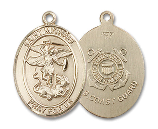 Extel Oval Medium 14kt Gold Filled St Michael Medal USA