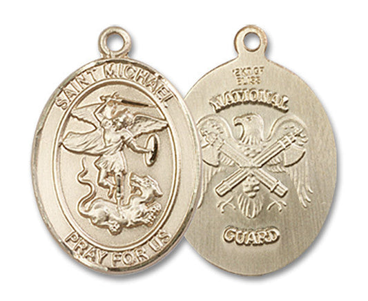 Extel Oval Medium 14kt Gold Filled St Michael Medal USA