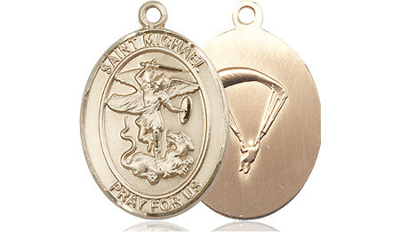 Extel Oval Medium 14kt Gold Filled St Michael Medal USA
