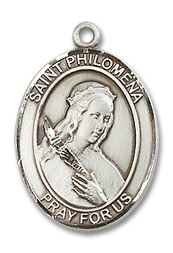 Extel Medium Oval Sterling Silver St. Philomena Medal, Made in USA