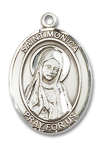 Extel Medium Oval Sterling Silver St. Monica Medal, Made in USA