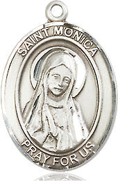 Extel Medium Oval Sterling Silver St. Monica Medal, Made in USA