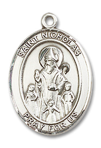 Extel Medium Oval Sterling Silver St. Nicholas Medal, Made in USA