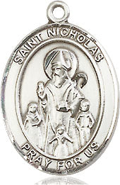 Extel Medium Oval Sterling Silver St. Nicholas Medal, Made in USA
