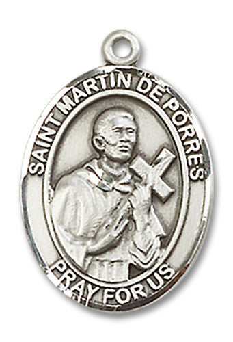 Extel Medium Oval Sterling Silver St. Martin de Porres Medal, Made in USA