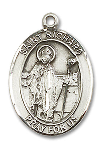 Extel Medium Oval Sterling Silver St. Richard Medal, Made in USA