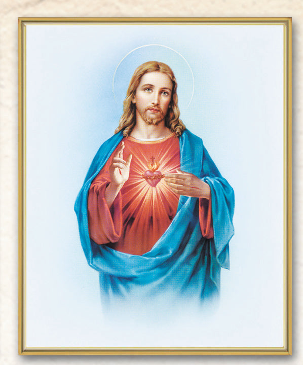 Sacred Heart of Jesus Picture Framed Plaque Wall Art Decor