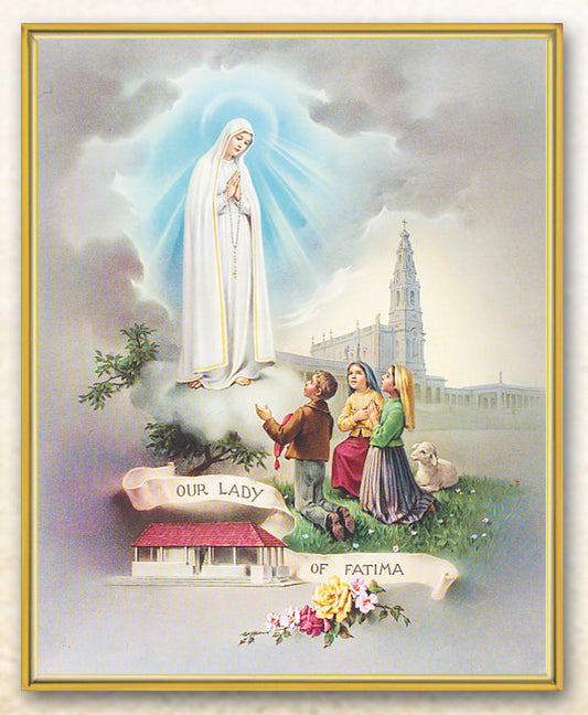 Our Lady of Fatima Picture Framed Plaque Wall Art Decor