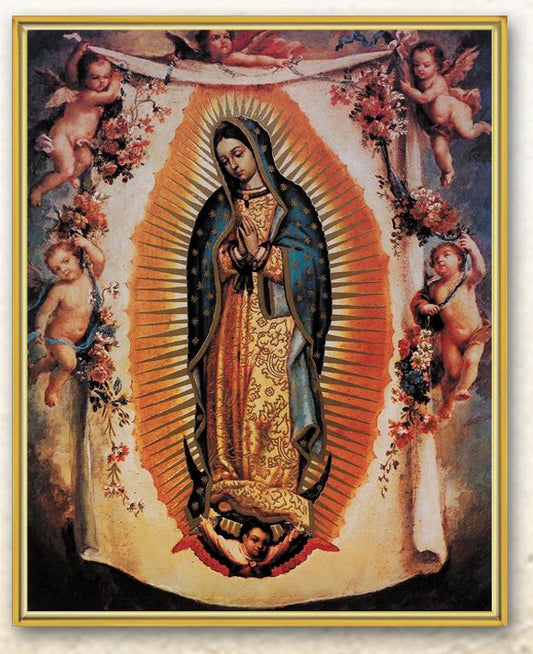 Our Lady of Guadalupe with Angels Picture Framed Plaque