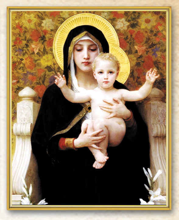Madonna of the Lilies Picture Framed Plaque Wall Art Decor