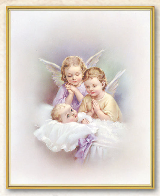 Guardian Angel Picture Framed Plaque Wall Art Decor Medium
