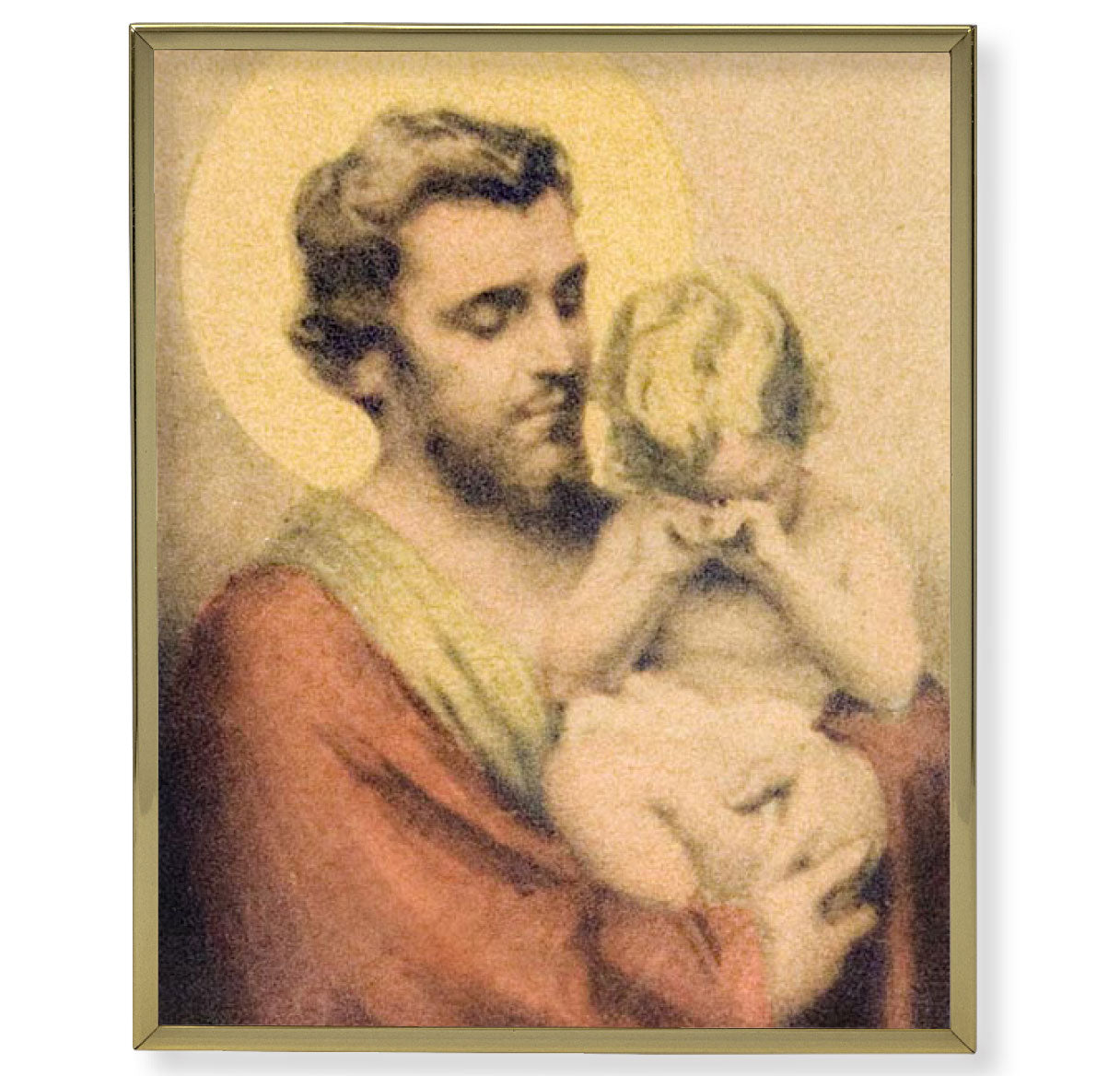 St. Joseph with Crying Jesus Picture Framed Plaque Decor