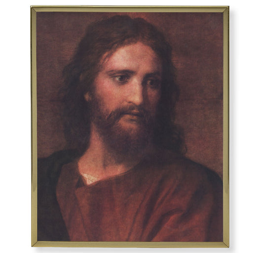 Christ at 33 Picture Framed Plaque Wall Art Decor Medium, Bright Gold Finished Trimmed Plaque