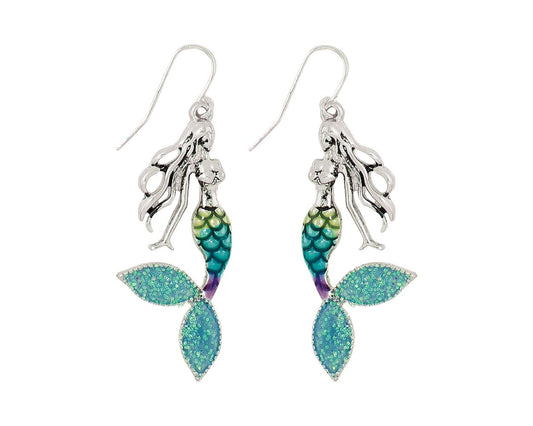 Periwinkle Sparkling Blue Mermaids Earrings for Stylish Women