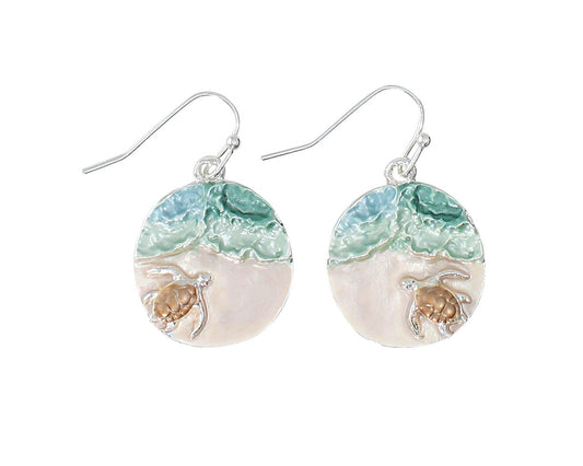 Periwinkle To The Sea Turtle Earrings for Ocean Lovers