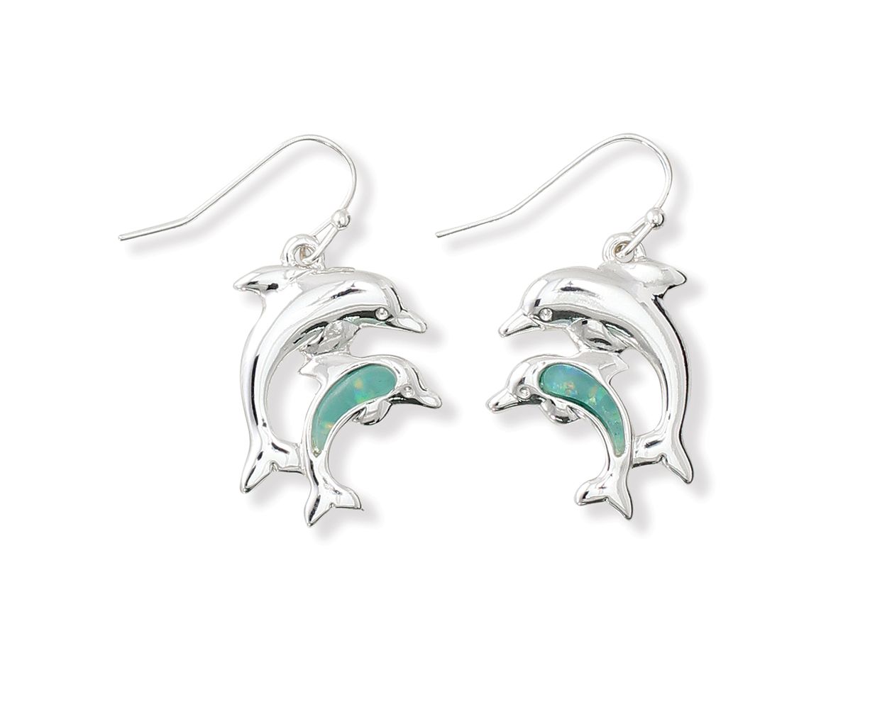 Periwinkle Mama And Baby Resin Dolphin Earrings For Women