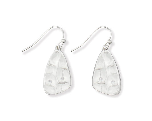 Periwinkle Sterling-Look Hammered Drops Earrings for Women