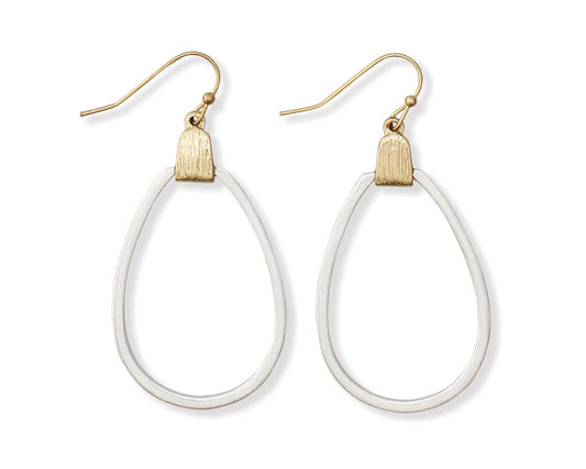 Periwinkle Two-Tone Textured Teardrops Earrings for Elegance
