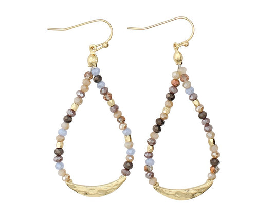 Periwinkle Hammered Gold With Earth Tones Earrings