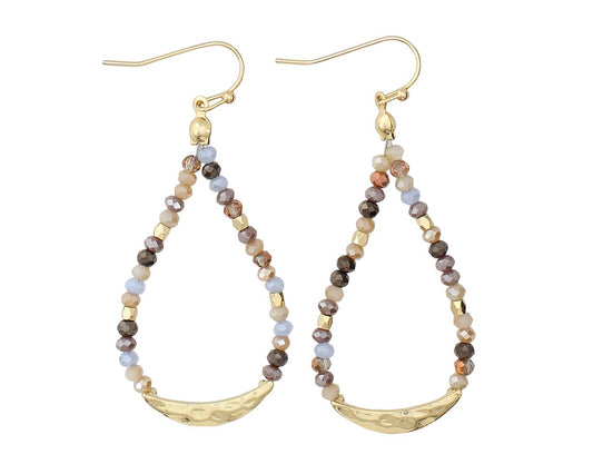 Periwinkle Hammered Gold With Earth Tones Earrings Design