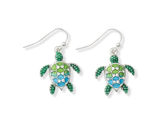 Periwinkle Colorful Shells With Crystals Earrings For You