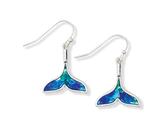 Periwinkle Blue Glitter Resin Inlay Earrings