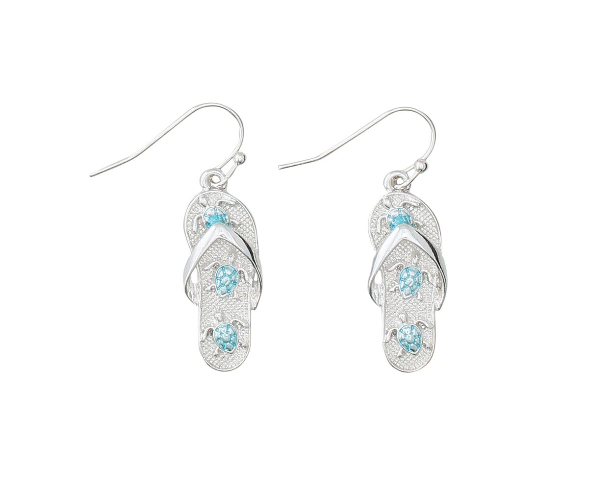 Periwinkle Beach Flip Flops Mini Turtle Earrings Set