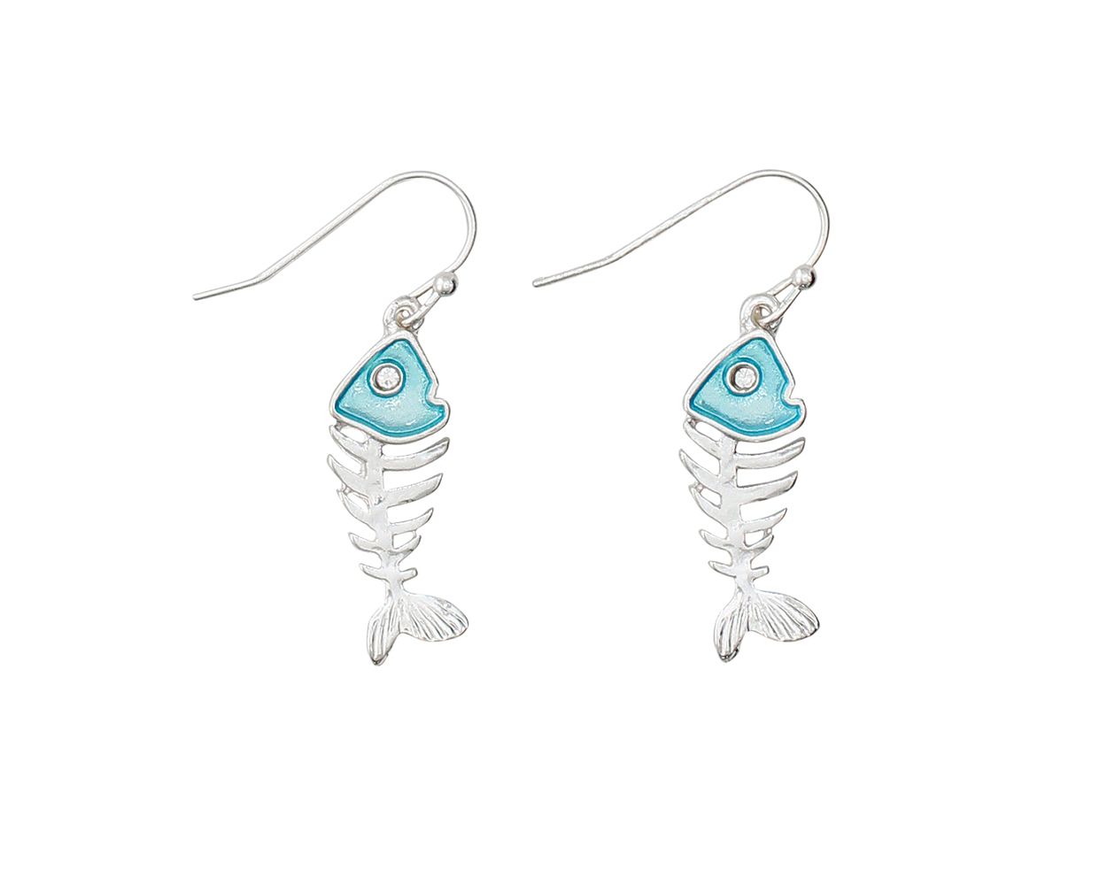 Periwinkle Silver With Aqua Resin Earrings for Stylish Look
