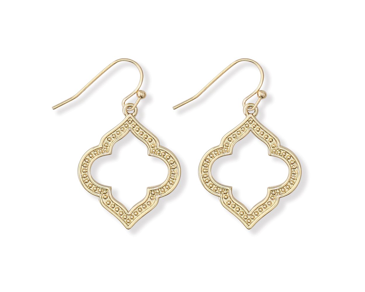 Periwinkle Ornate Open Gold Drops Earrings
