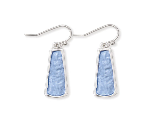 Periwinkle Silver With Lovely Blue Enamel Earrings