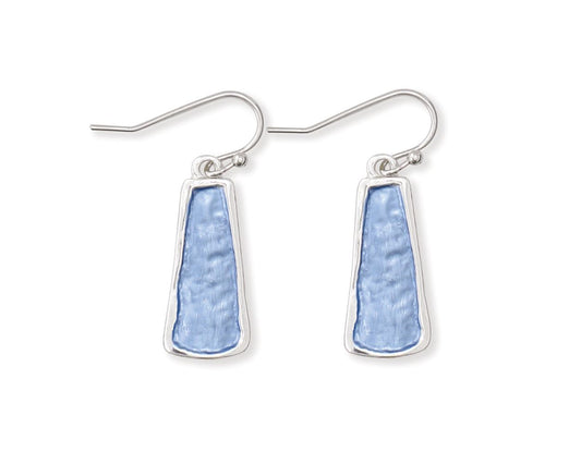 Periwinkle Silver With Lovely Blue Enamel Earrings Set