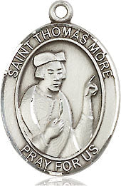 Extel Medium Oval Pewter St. Thomas More Medal, Made in USA
