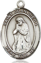 Extel Medium Oval Sterling Silver St. Juan Diego Medal, Made in USA