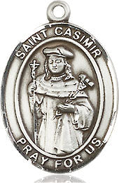 Extel Medium Oval Pewter St. Casimir of Poland Medal, Made in USA