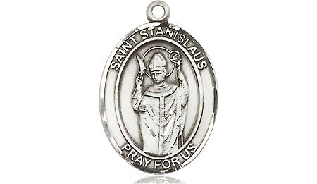 Extel Medium Oval Pewter St. Stanislaus Medal, Made in USA