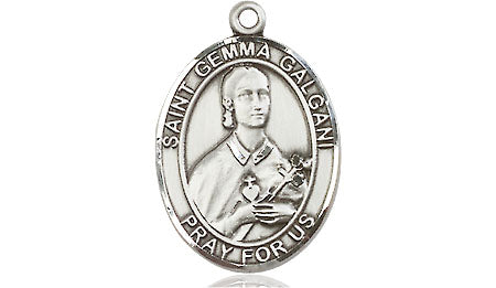 Extel Medium Oval Pewter St. Gemma Galgani Medal, Made in USA