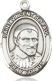 Extel Medium Oval Pewter St. Vincent de Paul Medal, Made in USA