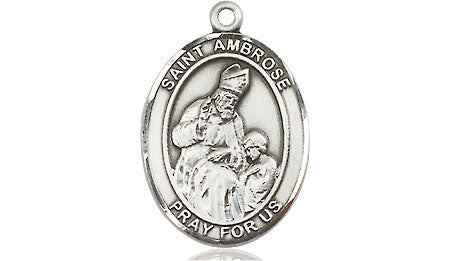 Extel Medium Oval Pewter St. Ambrose Medal, Made in USA