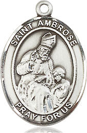 Extel Medium Oval Pewter St. Ambrose Medal, Made in USA