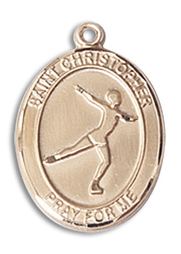 Extel Medium 14kt Gold Filled St. Christopher Skating Medal