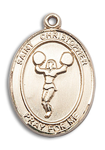 Extel Medium 14kt Gold Filled St. Christopher Cheerleading Medal Pendant