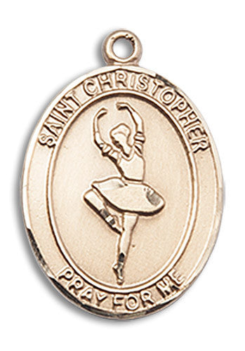 Extel Medium 14kt Gold Filled St. Christopher Dance Medal Pendant