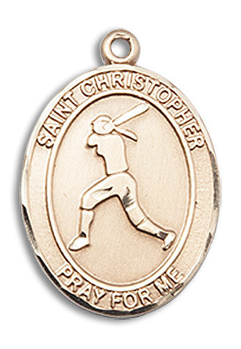Extel Medium 14kt Gold Filled St. Christopher Softball Medal