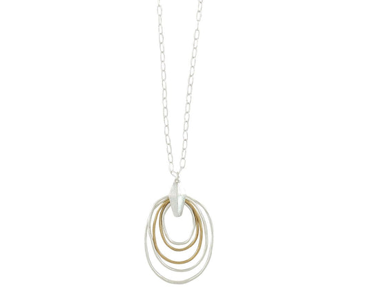Periwinkle Popular Two-Tone Hammered Artisan Necklace