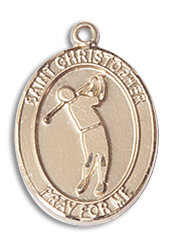 Extel Medium 14kt Gold Filled St. Christopher Golf Pendant