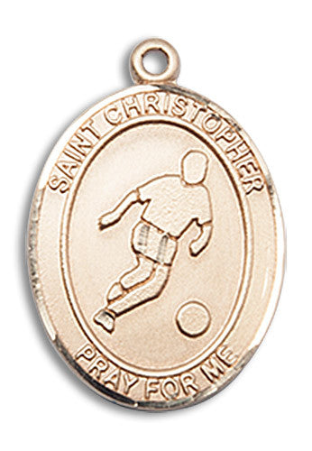Extel Medium 14kt Gold Filled St. Christopher Soccer Medal Necklace