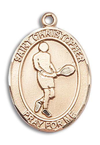 Extel Medium 14kt Gold Filled St. Christopher Tennis Medal Pendant