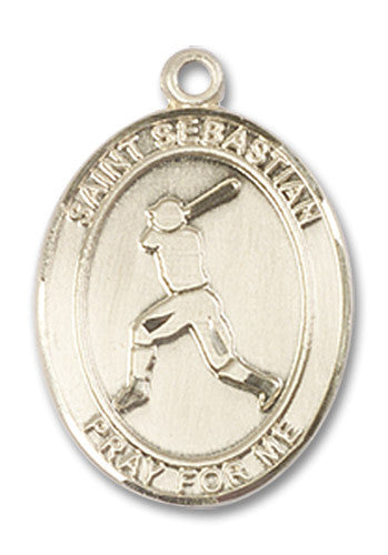Extel Medium 14kt Gold Filled St. Sebastian Baseball Medal Necklace