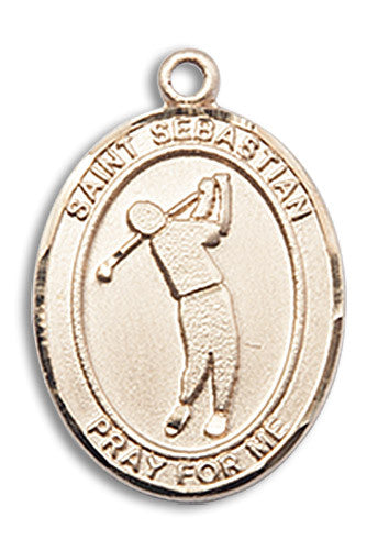 Extel Medium 14kt Gold Filled St. Sebastian Golf Medal Pendant